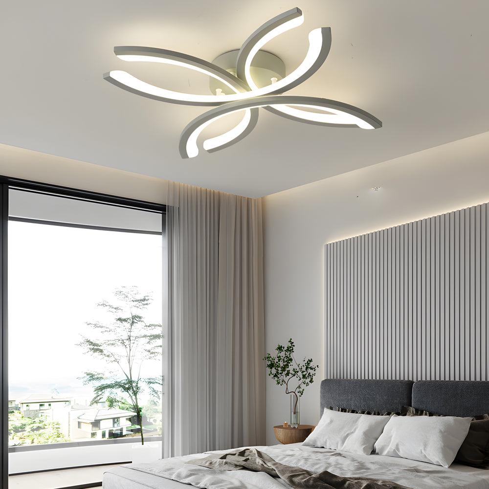 LED Flush Mount Flower-Shaped Acrylic Ceiling Light White/Gray Ceiling Lighting Fixture for Living Room