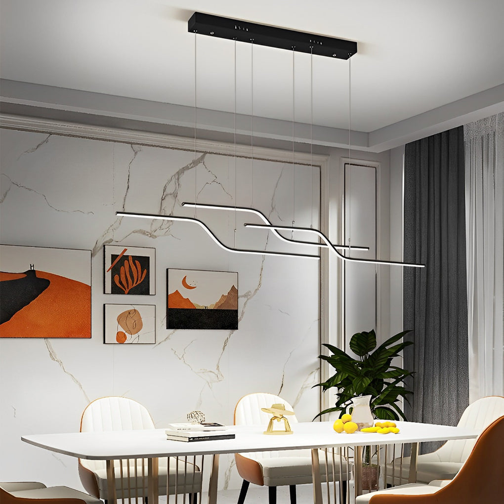 Z Shape Lines Smart Stepless Dimming with Remote Nordic Chandelier