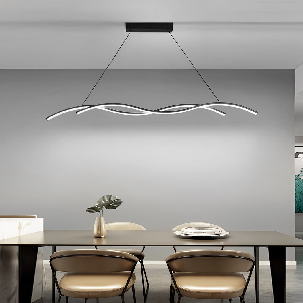 Double Wavy Minimalist LED Creative Modern Chandelier Hanging Ceiling Lamp