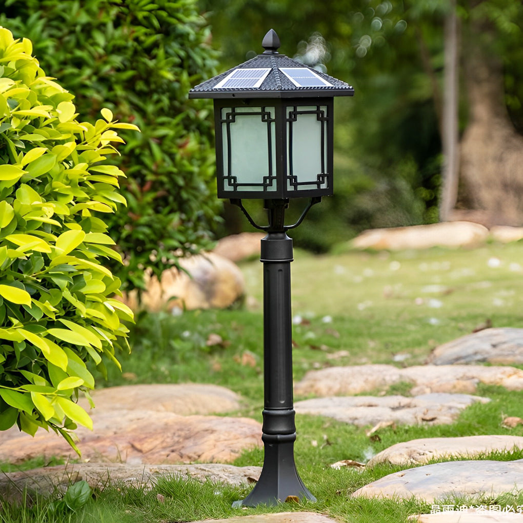 Waterproof LED 3 Step Dimming Modern Solar Outdoor Lights Fence Post Lights