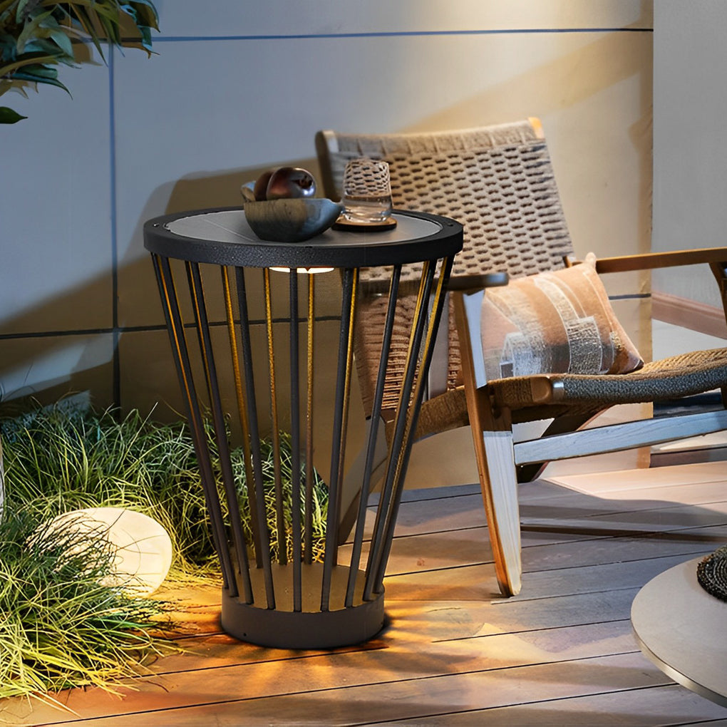 Modern Integrated Outdoor LED Floor Lamp with Tabletop