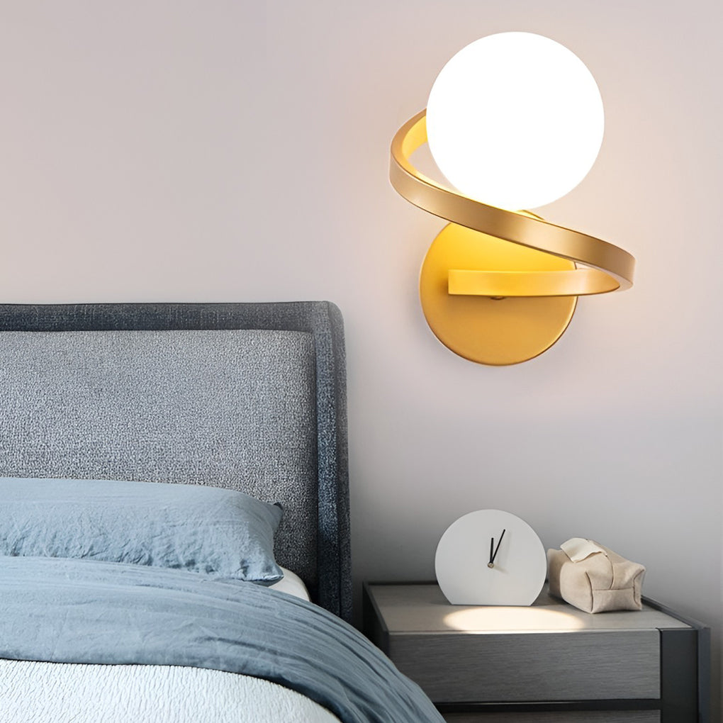 Electroplated Creative Curved Metal LED Modern Wall Sconce Lighting