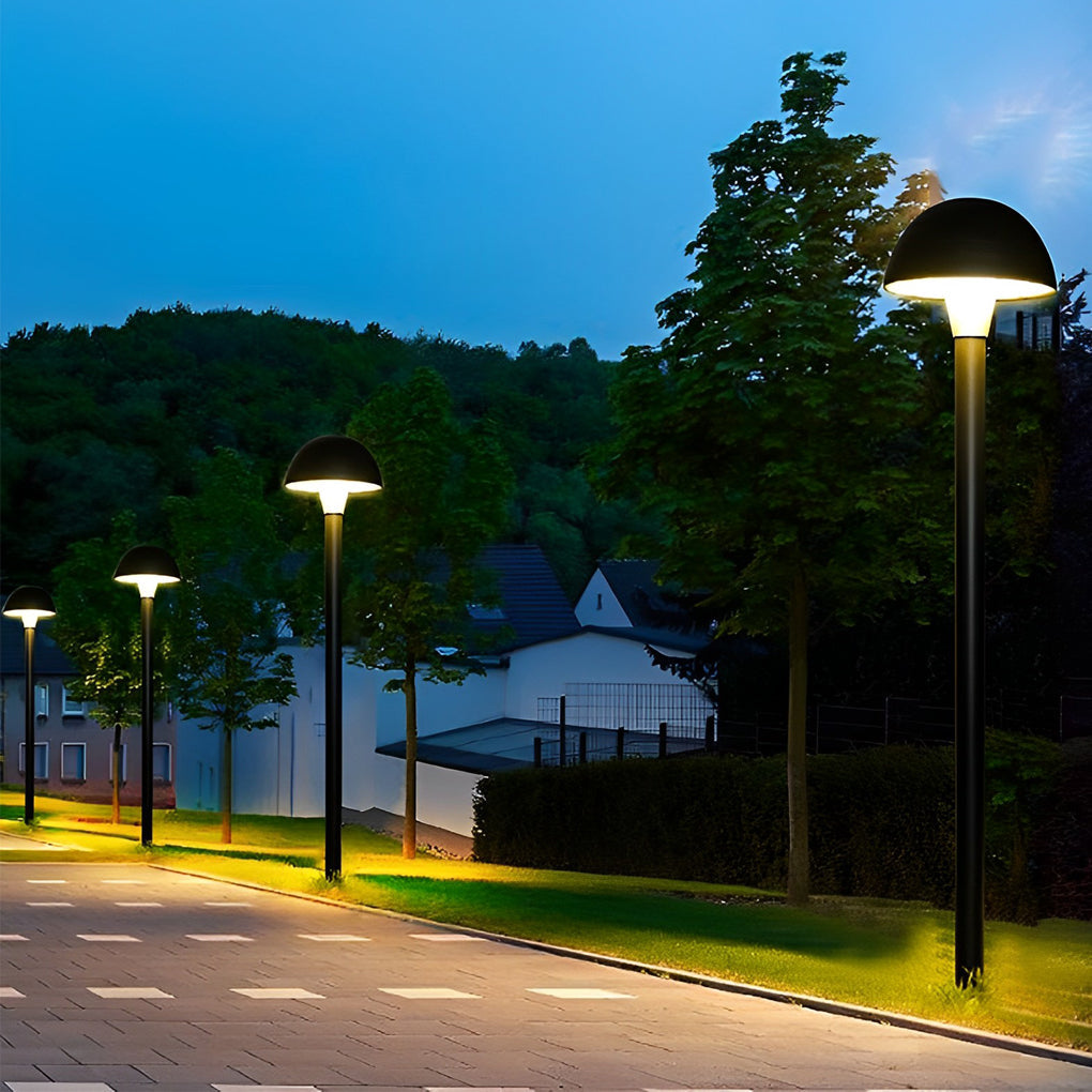 Creative Mushroom Shape Outdoor Waterproof LED Black Modern Lawn Lamp