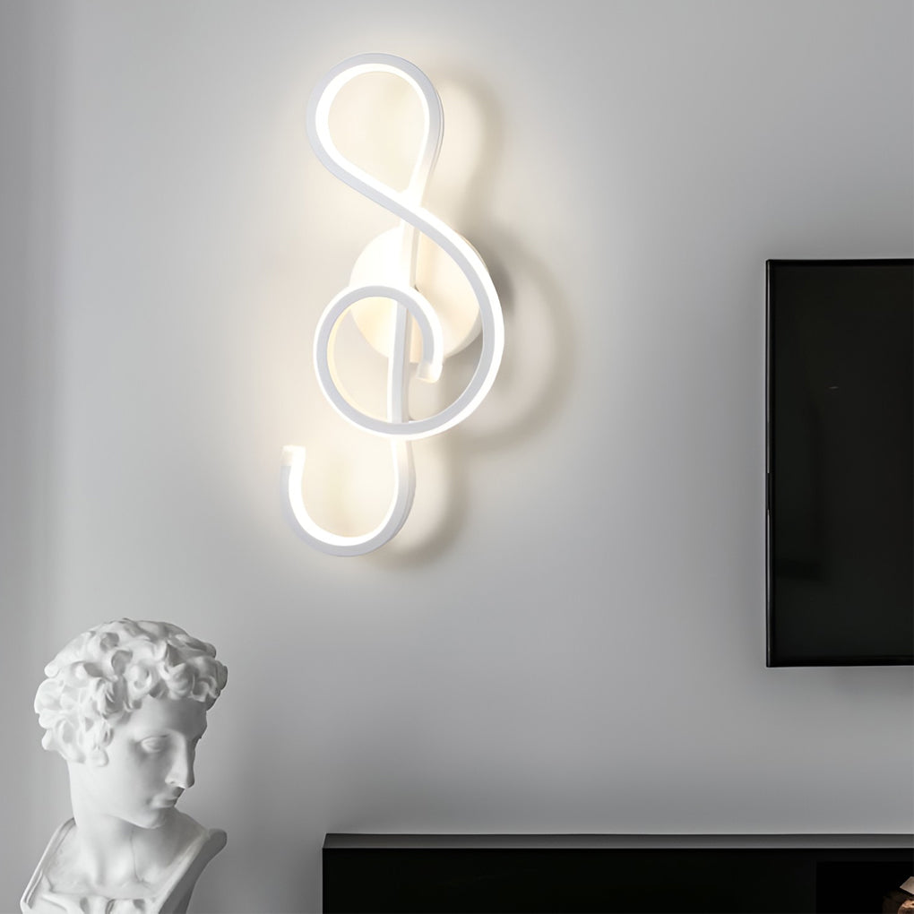 Musical Note Shaped Electroplated LED Modern Wall Sconce Lighting