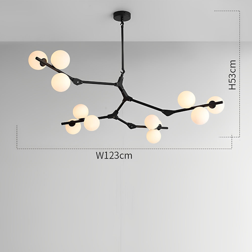 Nordic Style Modern Minimalist Cluster Metal Glass Chandelier ??Black & Gold Fixture