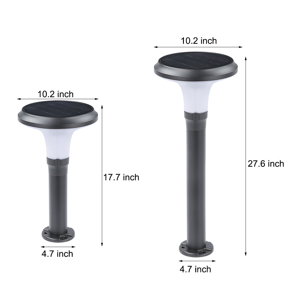 Black Solar Lawn Bollard Light