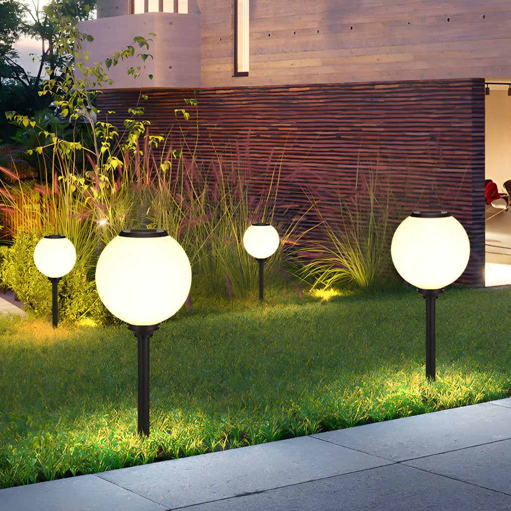 Waterproof Round LED Three Step Dimming Modern Solar Pathway Lights