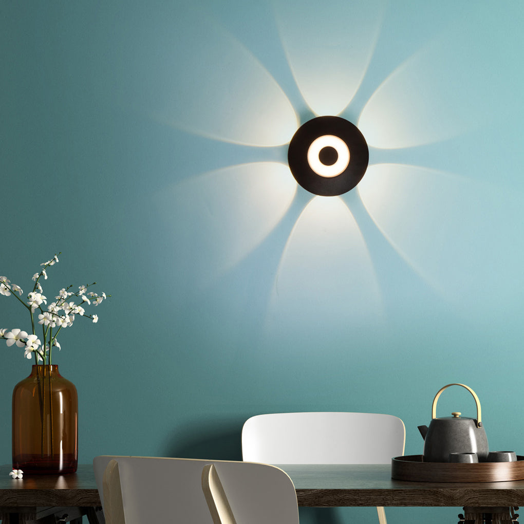 Round Waterproof LED Black Modern Wall Washer Light Wall Sconce Lighting