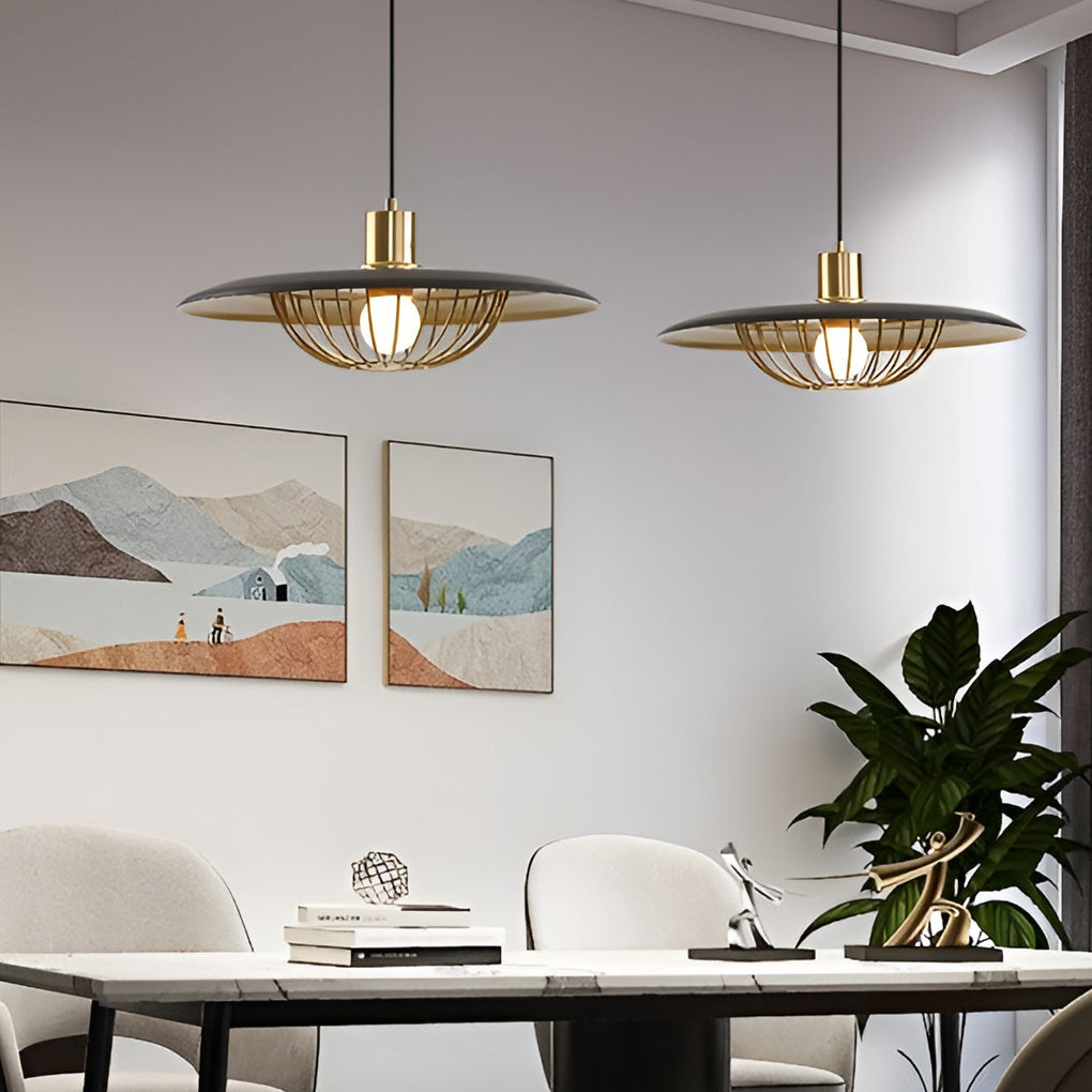 Creative Circular Electroplated Three Step Dimming Nordic Pendant Lighting