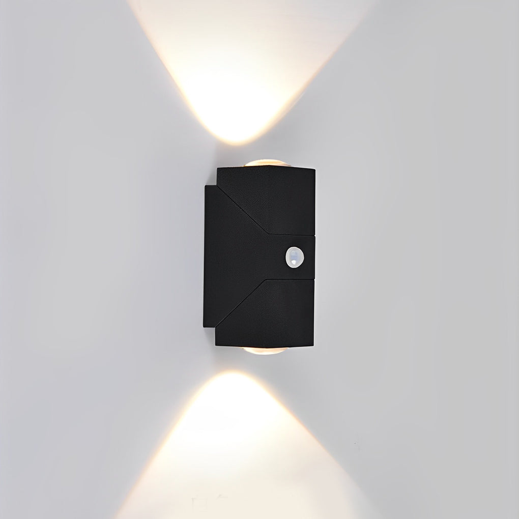 Adjustable Up and Down Light Motion Sensor Waterproof Black Wall Lamp