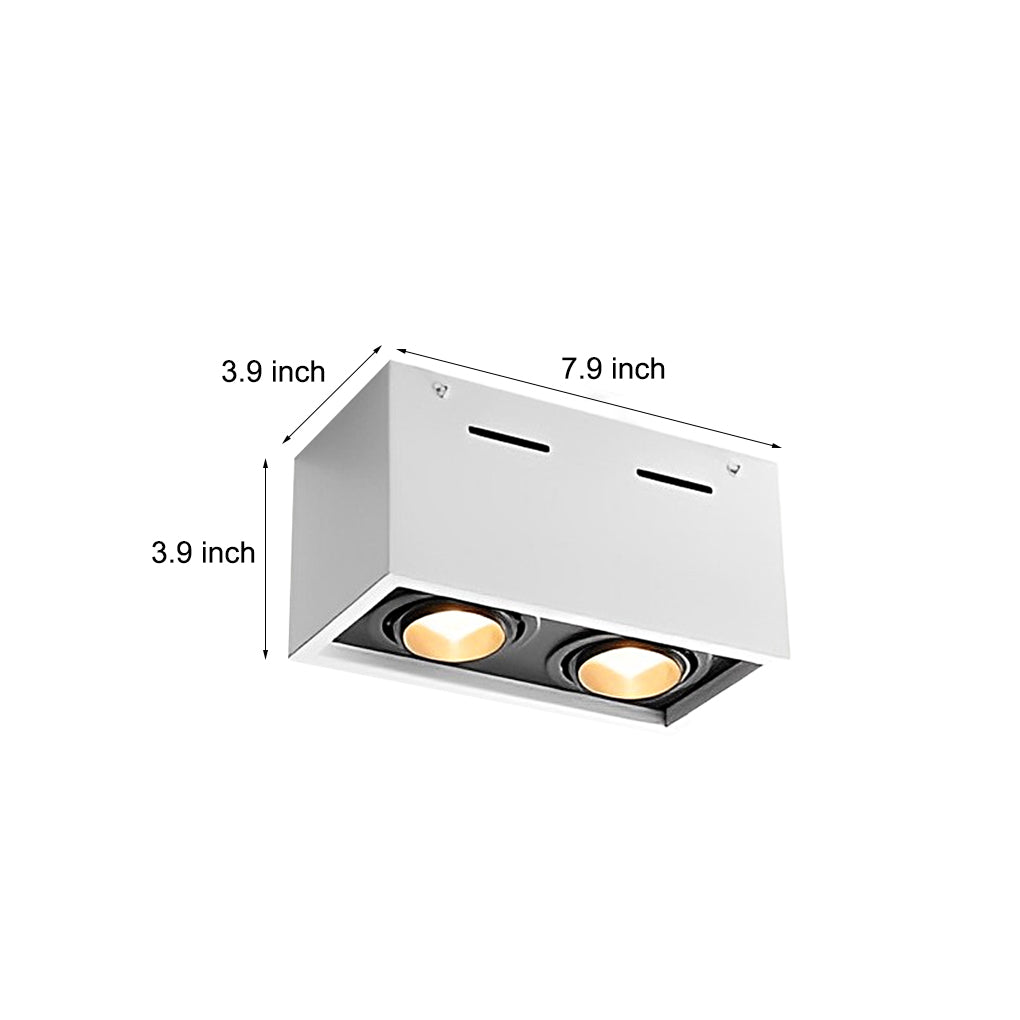 Rectangular 2 Lights Adjustable LED Modern Surface Mounted Spotlights