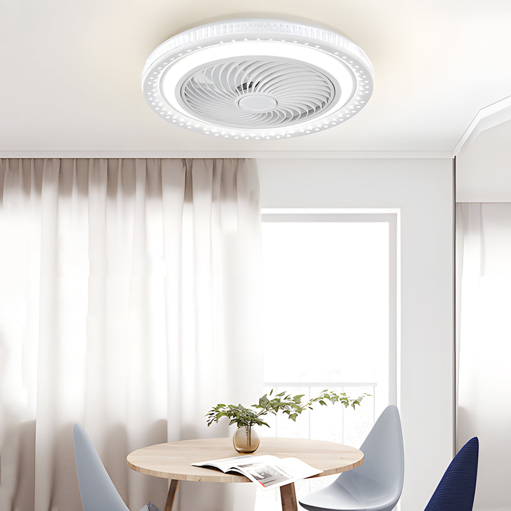 19.7" Bladeless Ceiling Fan with LED Light and Remote