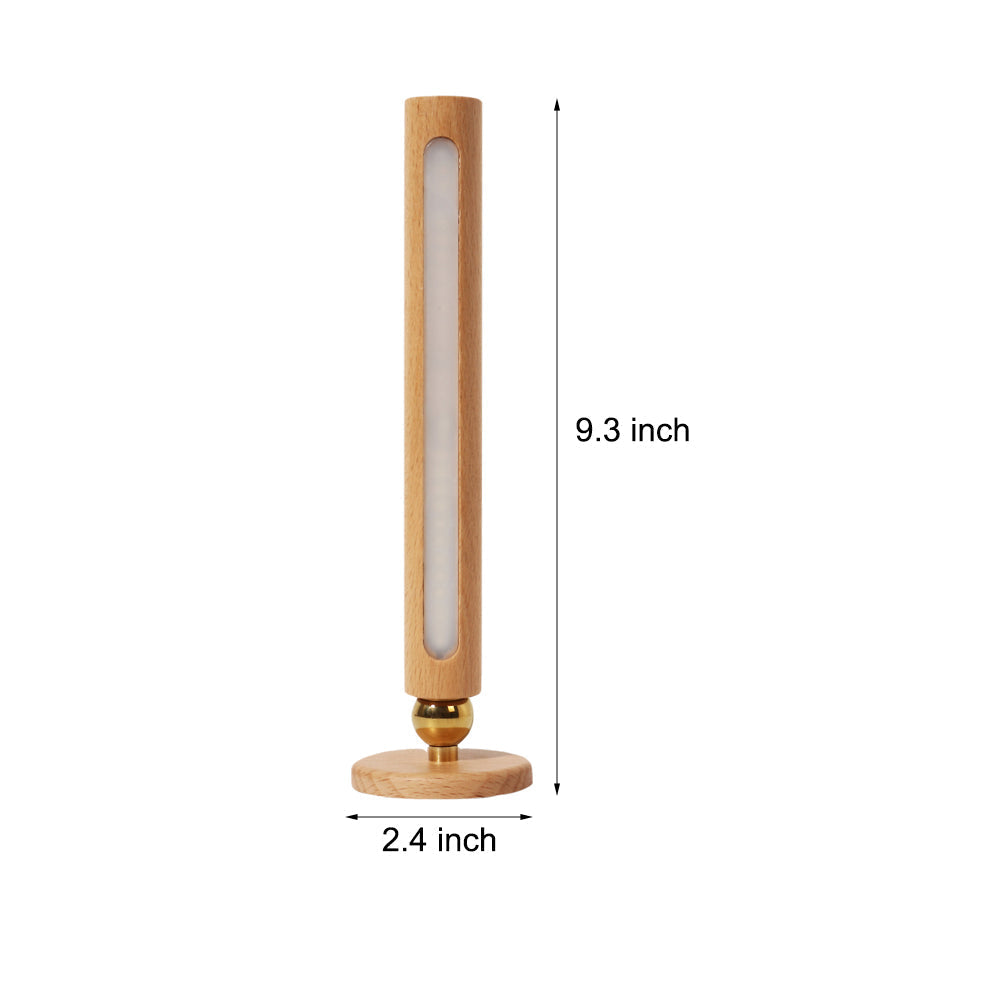 Rotation Wood LED Portable Magnetic USB Touch Night Light