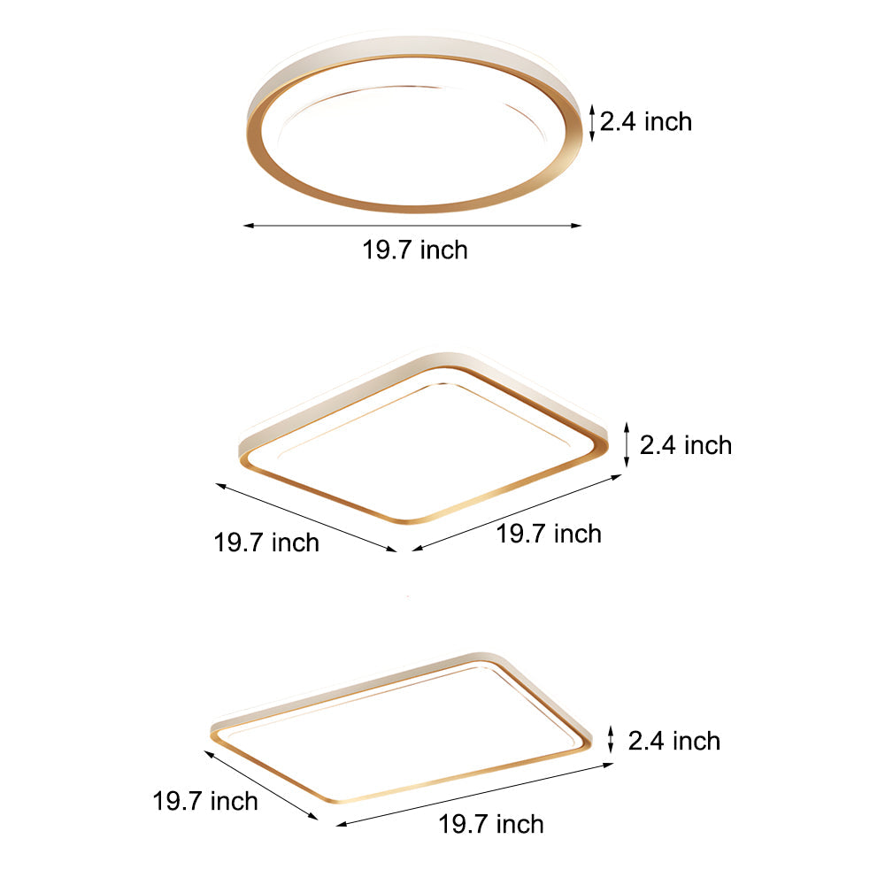 1-Light Rectangular LED Flush Mount Ceiling Light