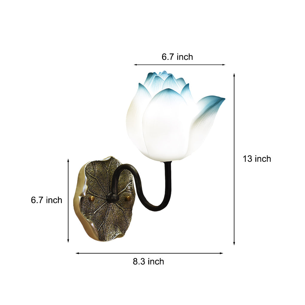 Lotus Flowers Resin Three Step Dimming Creative Modern Wall Lights Fixture