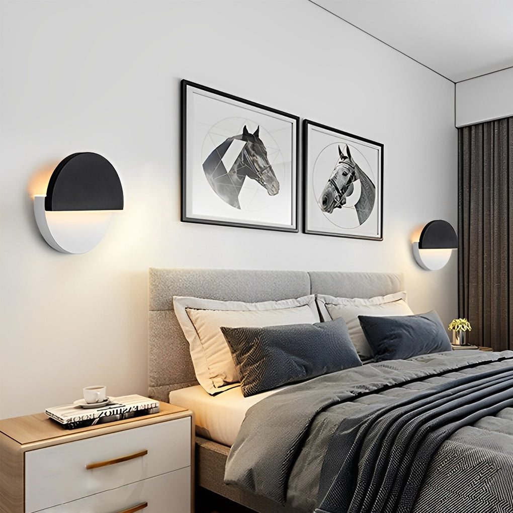 Creative Circular 350° Rotatable LED Black Nordic Wall Sconces Lighting