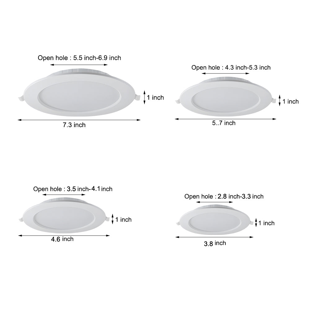 Integrated LED Slim Canless Recessed Light White Trim 5/9/12/18W Round Flat LED Downlight Low Profile Recessed Ceiling Downlight