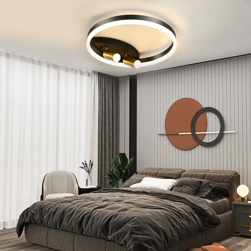 Round 3 Step Dimming LED Creative Modern Ceiling Lights with 2 Spotlights