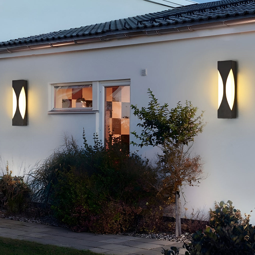 Creative Rectangular Waterproof LED Black Modern Outdoor Wall Sconce Lighting