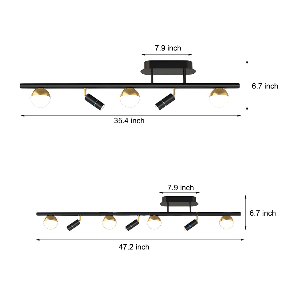 Long Strip 5/7 Lights LED Three Step Dimming Modern Ceiling Spotlights