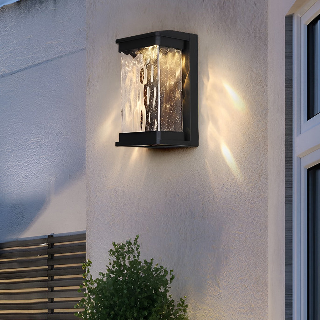 Waterproof Creative Glass LED Black Modern Outdoor Wall Sconce Lighting