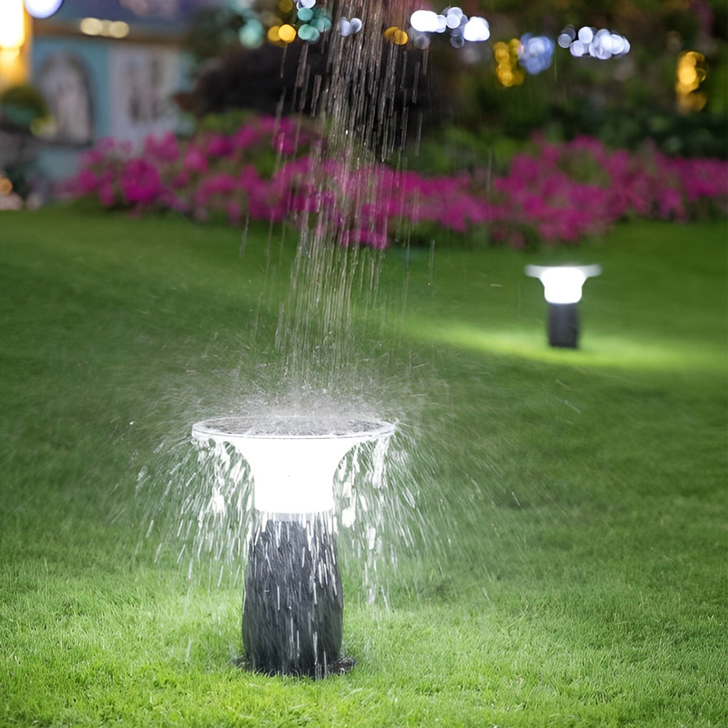 Mushroom Shaped Waterproof LED Black Modern Solar Post Lights Path Lights