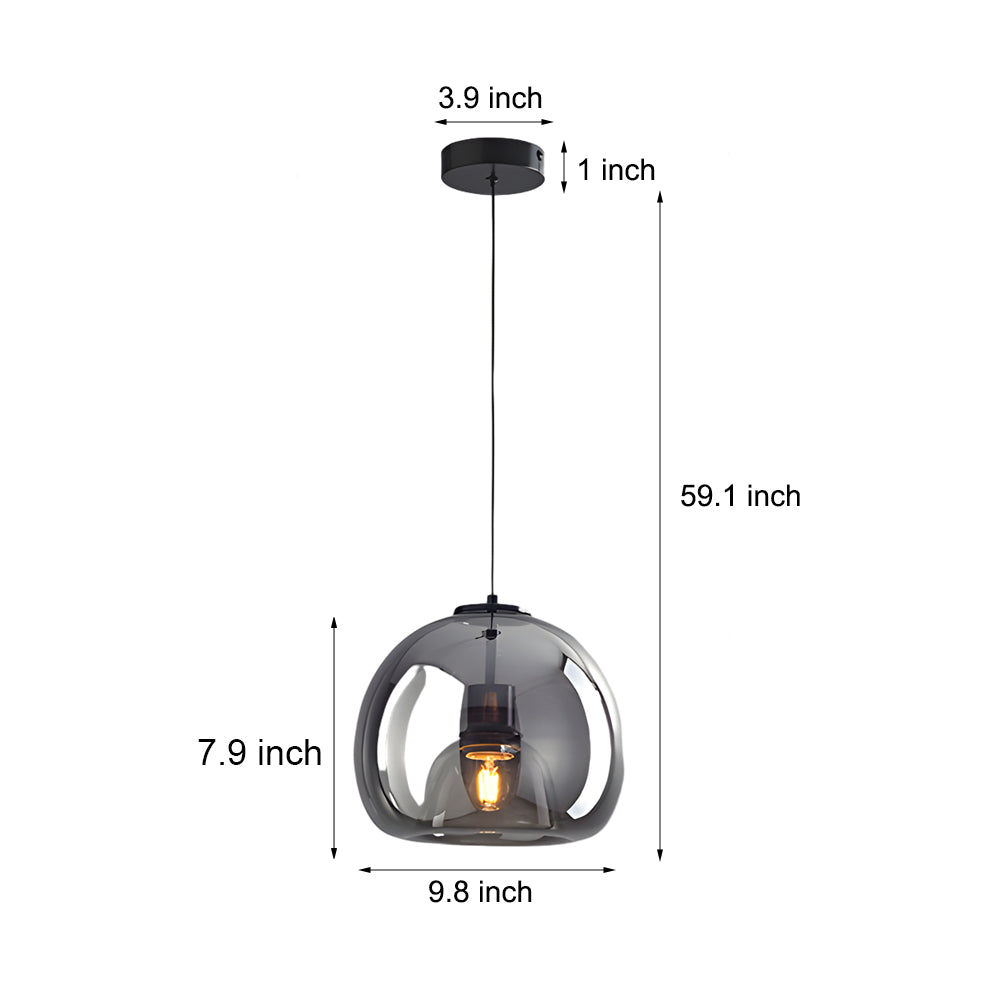 Creative Light Luxury Glass Cognac Smoke Gray Nordic Hanging Lights Fixture