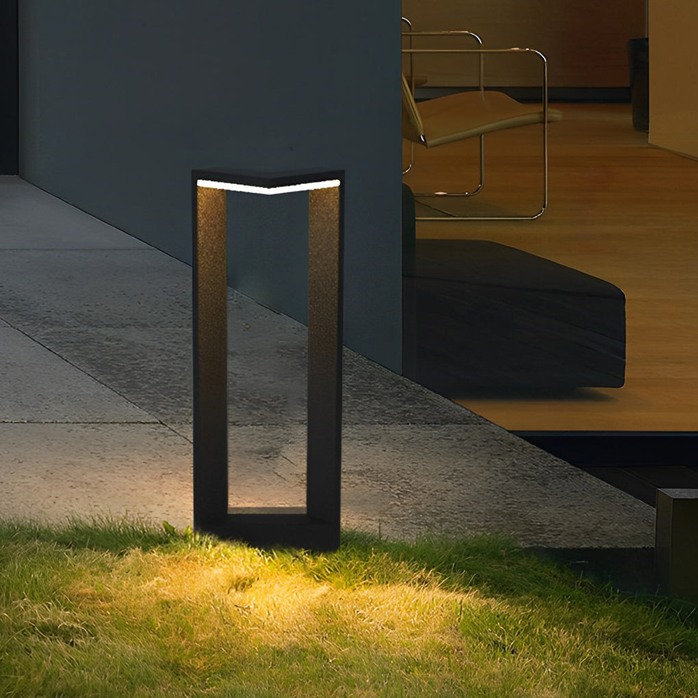 Geometric Design Waterproof LED Black Modern Outdoor Pathway Lights