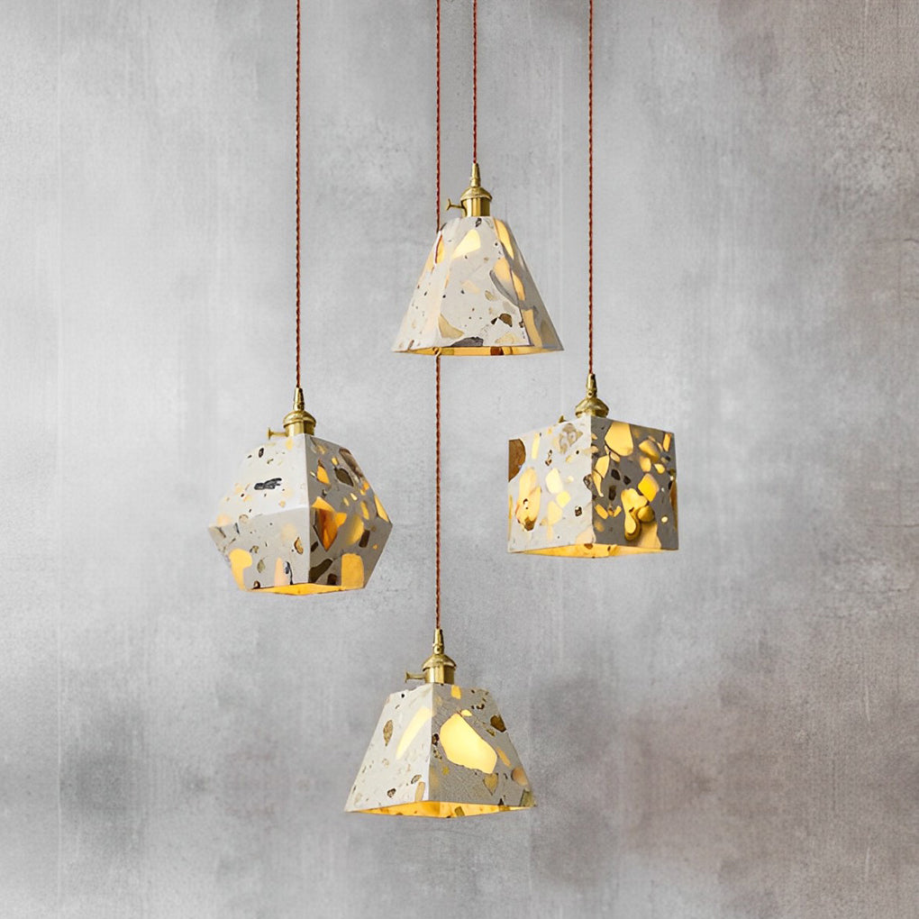 Retro Creative Terrazzo Concrete Eye Protection Nordic LED Chandelier