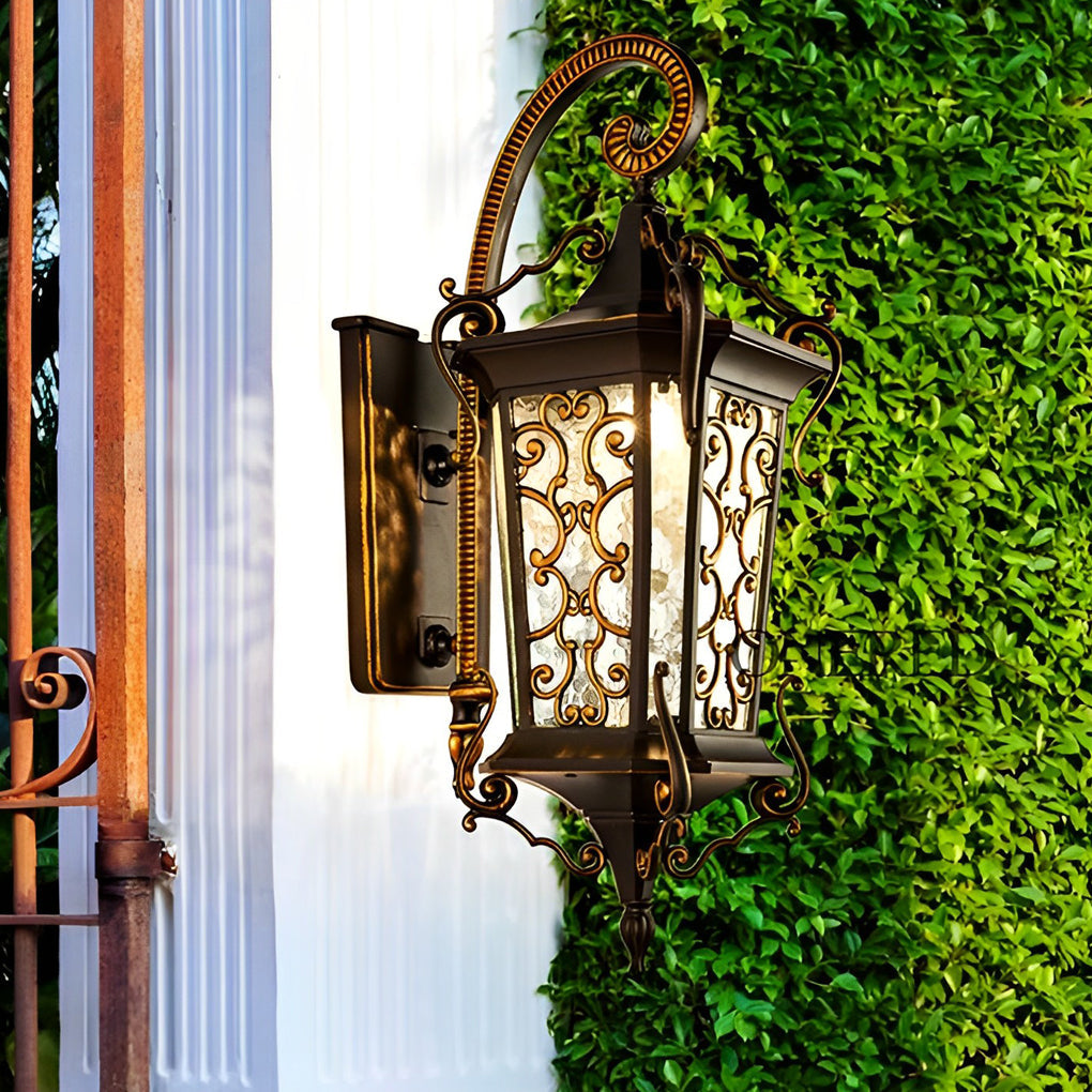 Retro Pattern Outdoor Waterproof European Style Wall Lamp Exterior Lights