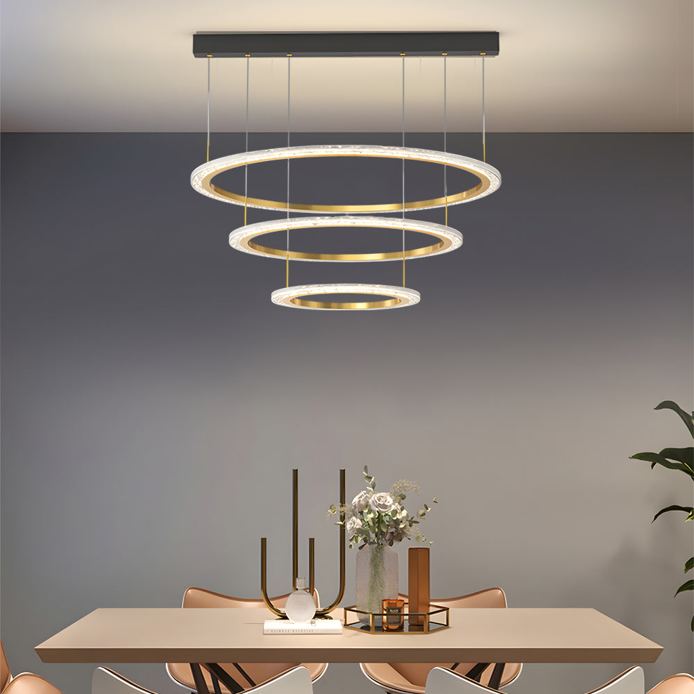 Simple Ring Three Step Dimming Circles Modern Chandelier Hanging Lights