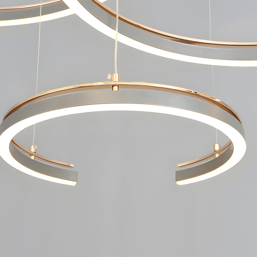 Modern Circular 2/3-Light C-Shape Suspension Ceiling Lamp