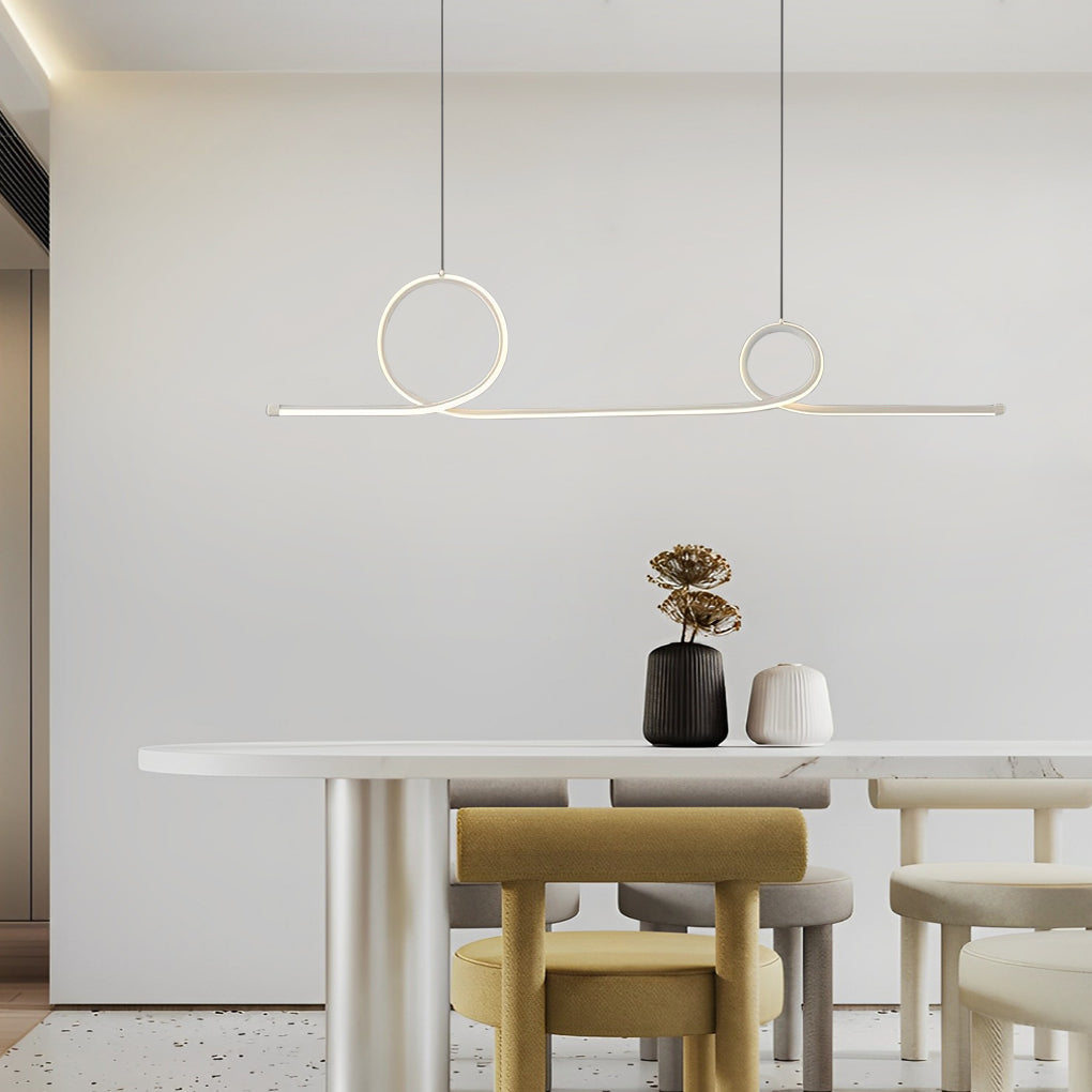 Minimalist Waves Circular Stepless Dimming LED Intelligent Chandeliers