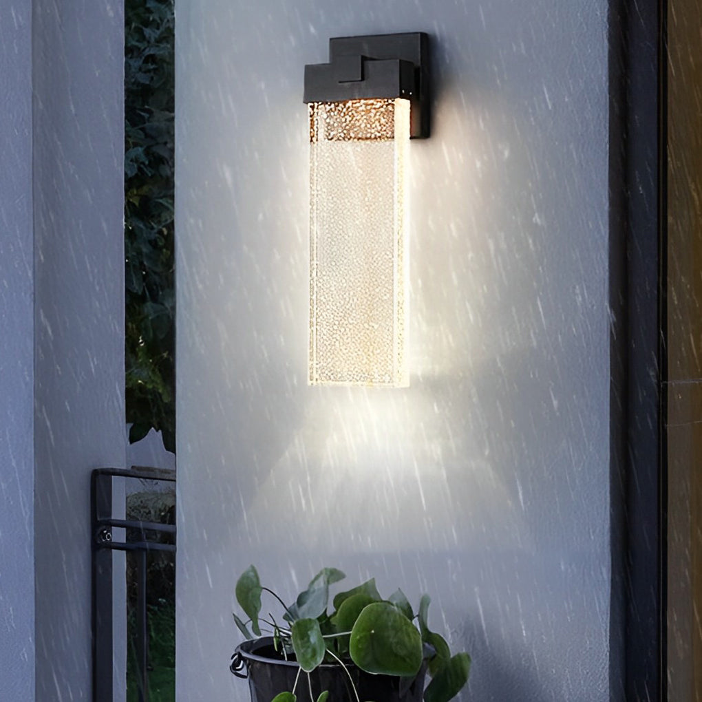 Rectangular Bubble Crystal Waterproof LED Modern Outdoor Wall Lamp