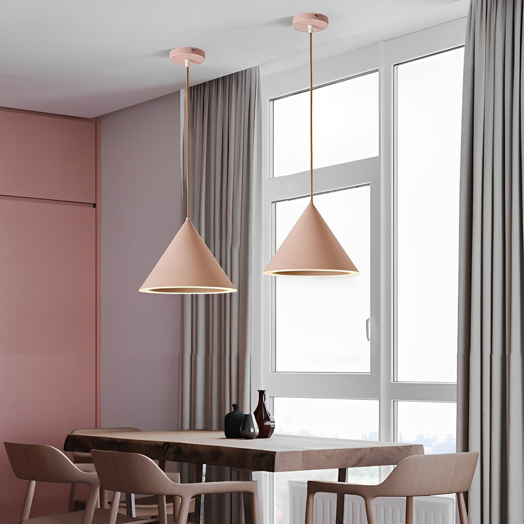 Minimalist Conical LED Macaron Color Nordic Pendant Light Kitchen Island Lighting