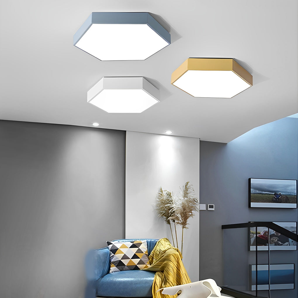 Geometric Hexagon Shaped LED Modern Ceiling Light Flush Mount Lighting