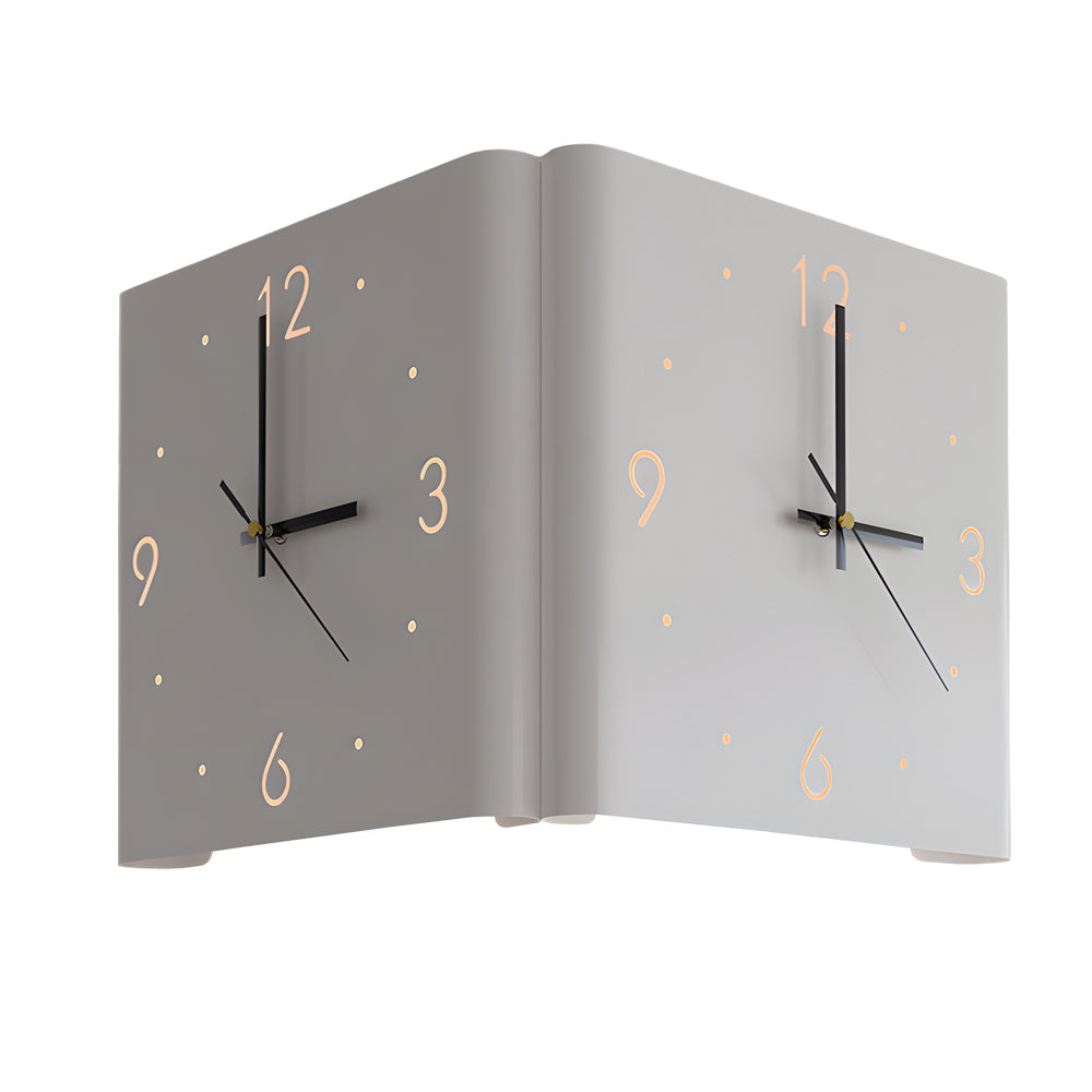 Square Metal Silent Backlit LED Corner Wall Clock Modern Wall Decor