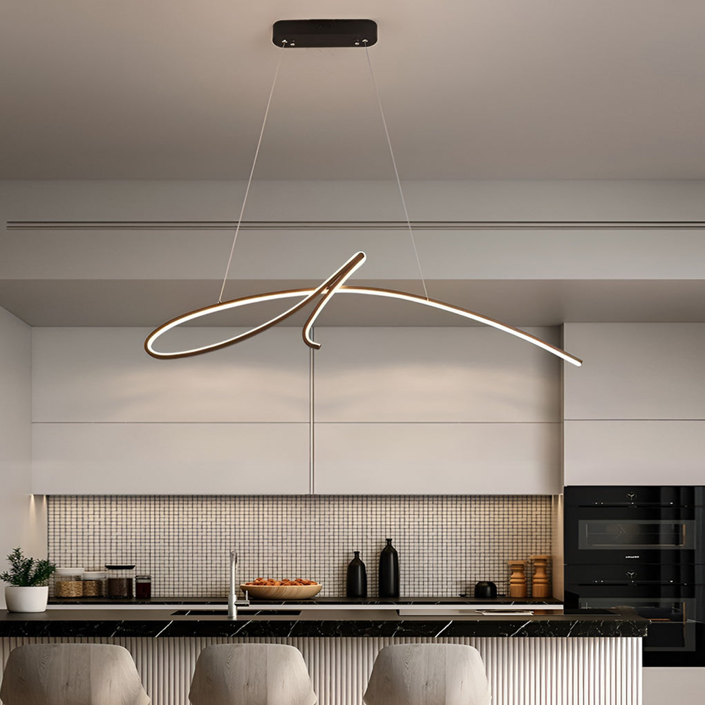 Creative Line Stepless Dimming LED Black Nordic Kitchen Pendant Lighting