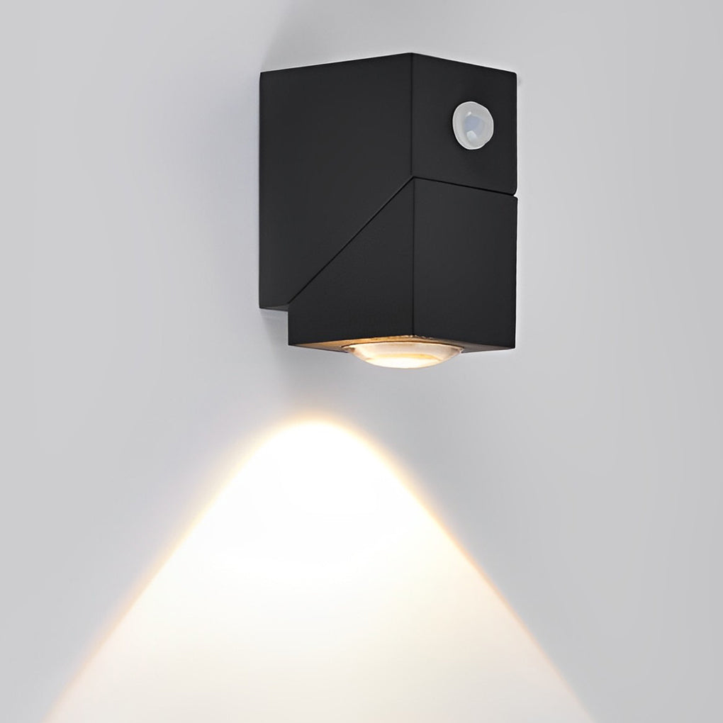 Adjustable Up and Down Light Motion Sensor Waterproof Black Wall Lamp