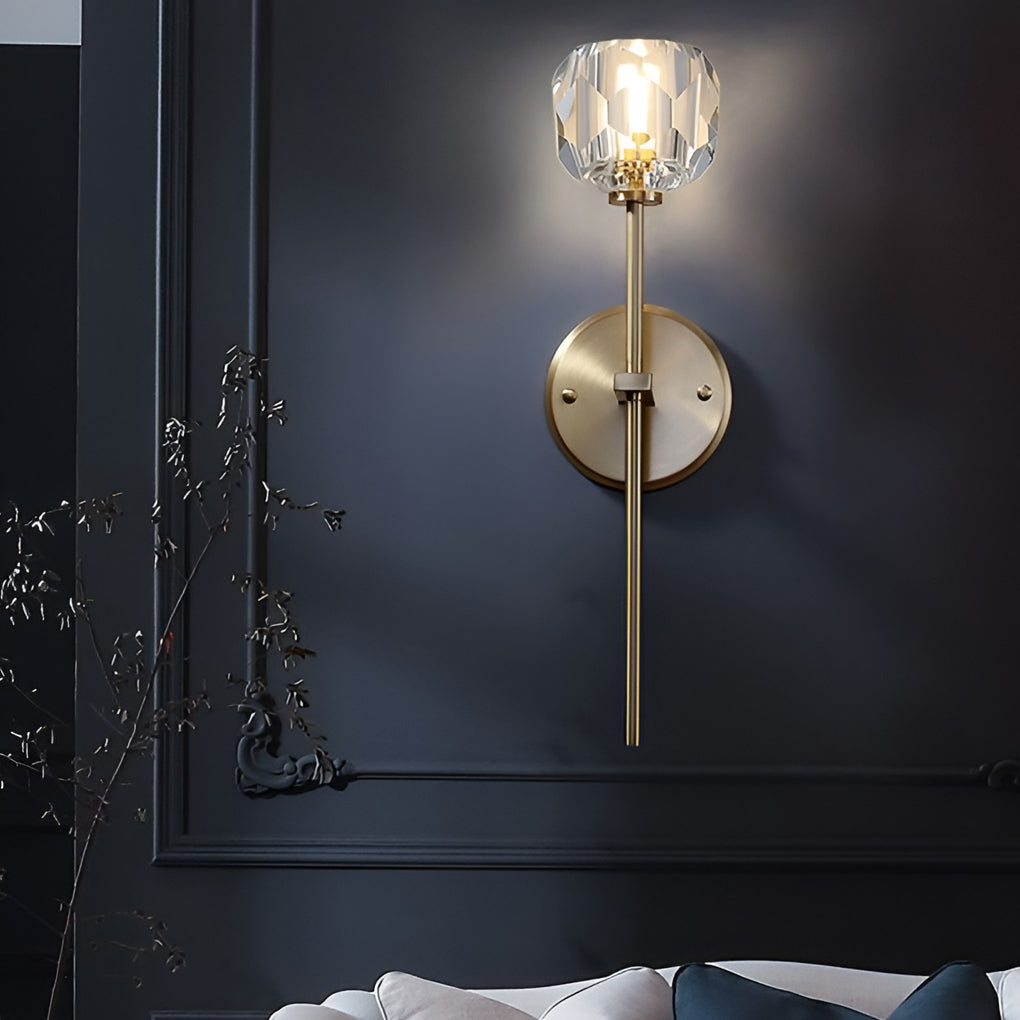 Ball-shaped LED Crystal Gold Postmodern Plug in Sconce Lighting Wall Lamp