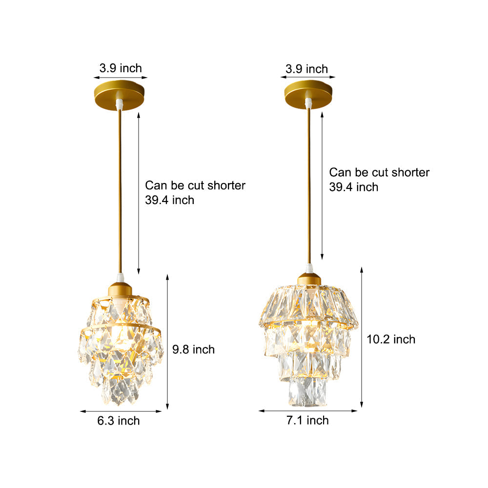 1-Light Mini Crystal Small Pendant Light