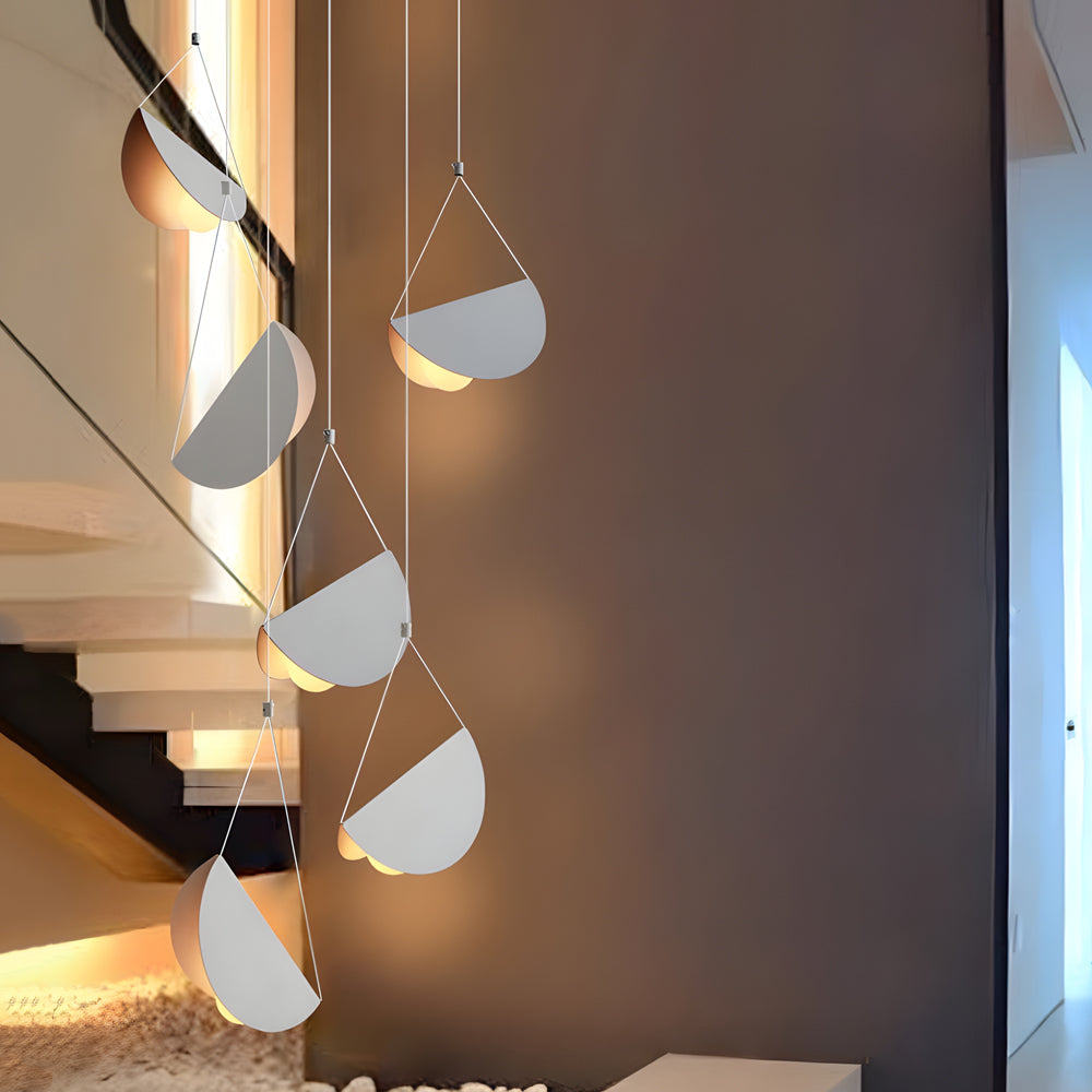 1/3/6-Light Minimalist Line White Glider Pendant Light