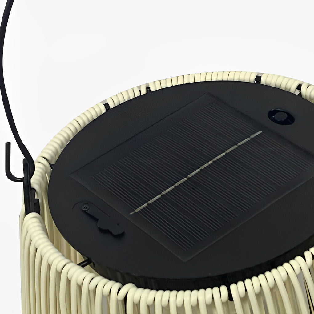 Portable Waterproof Handmade Rattan LED Modern Solar Outdoor Lanterns