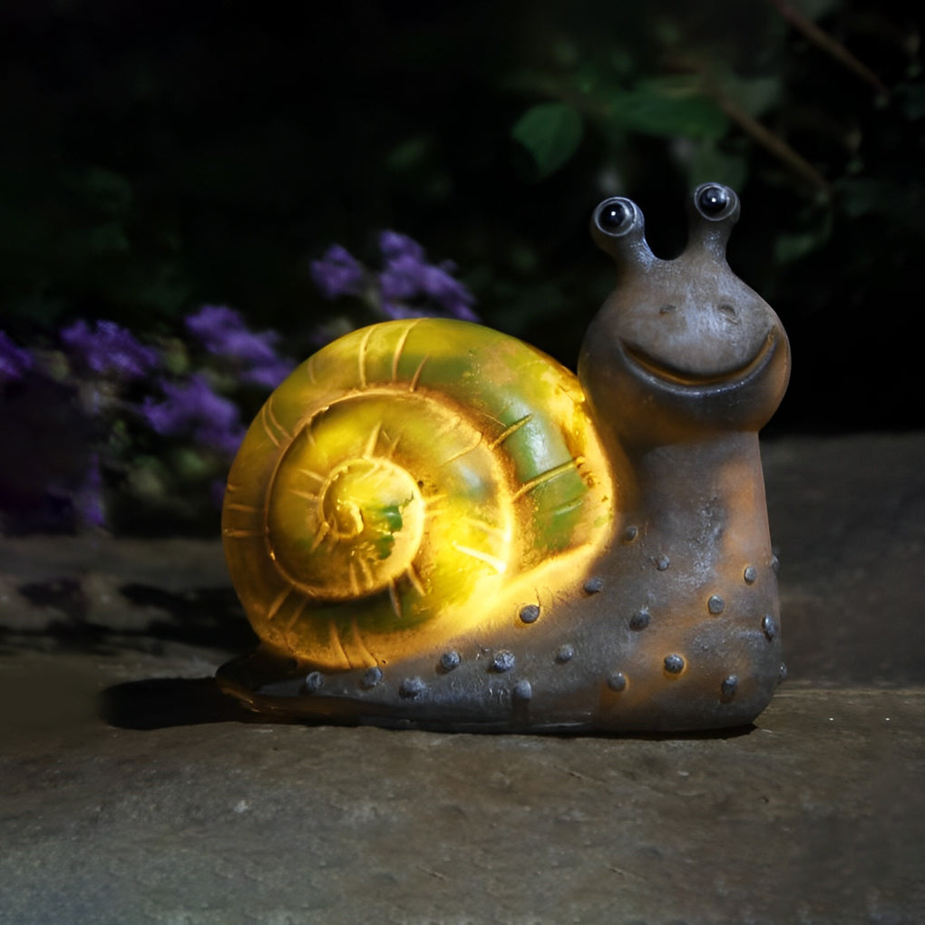 Resin Small Animal Dog Rabbit Snails Owl LED Modern Solar Lights Garden Lamp