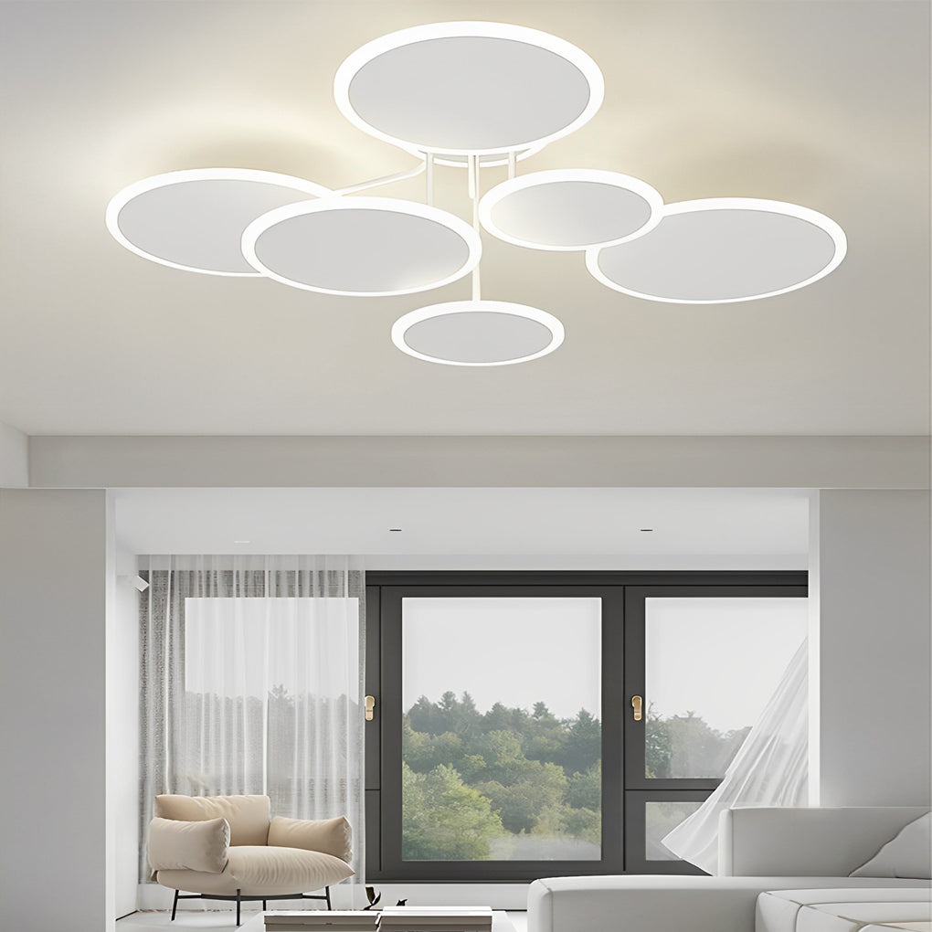 2/3/6 Round Three Step Dimming LED Matte White Nordic Ceiling Lights Fixture