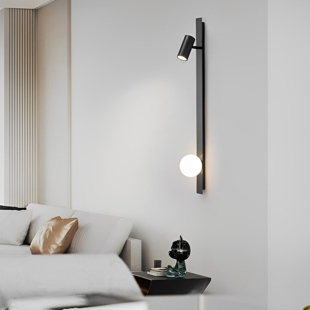 Long Strip LED Three Step Dimming Wall Lamp with Adjustable Spotlight