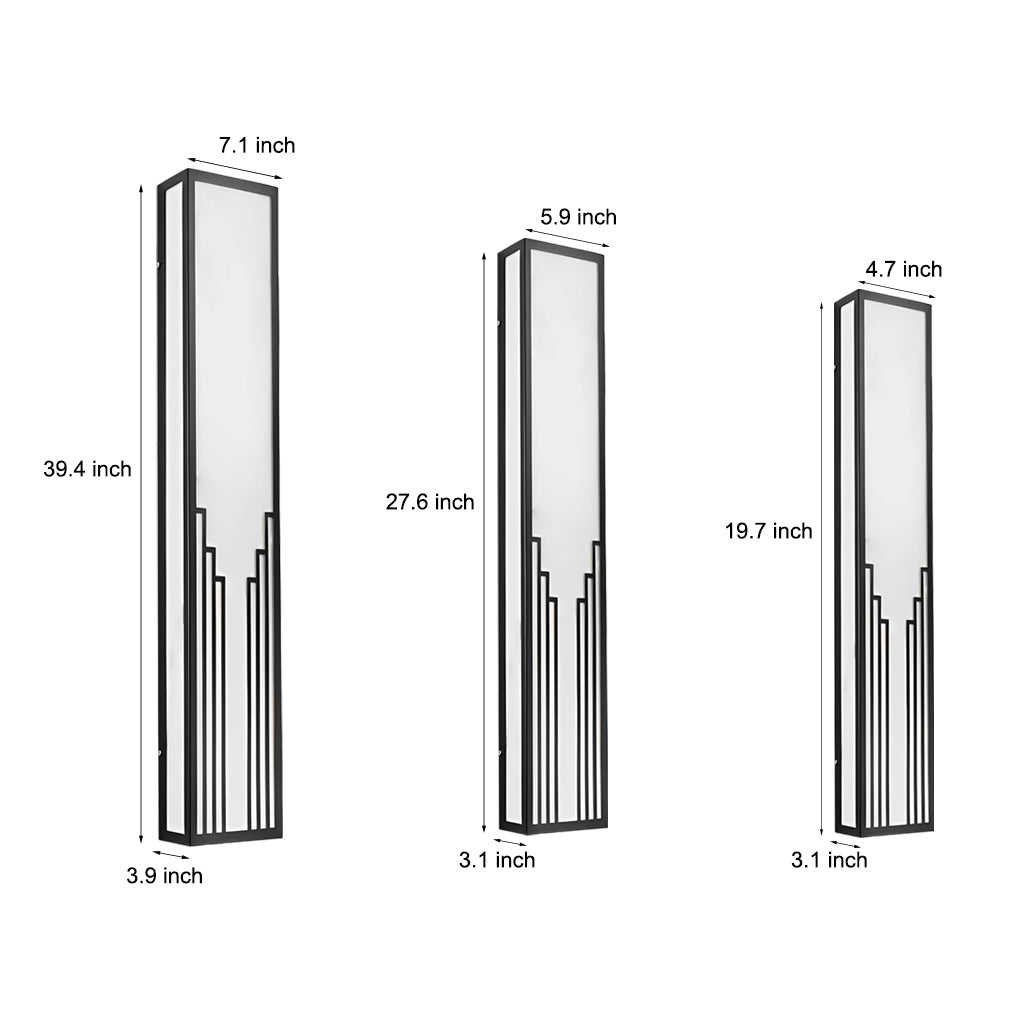 Strip Rectangular Resin Waterproof LED Black Modern Outdoor Wall Light