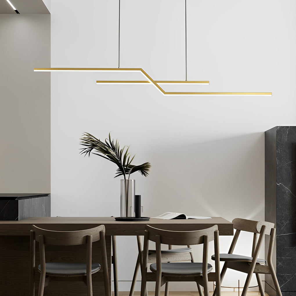 Minimalist Creative Linear LED Three Step Dimming Modern Chandelier