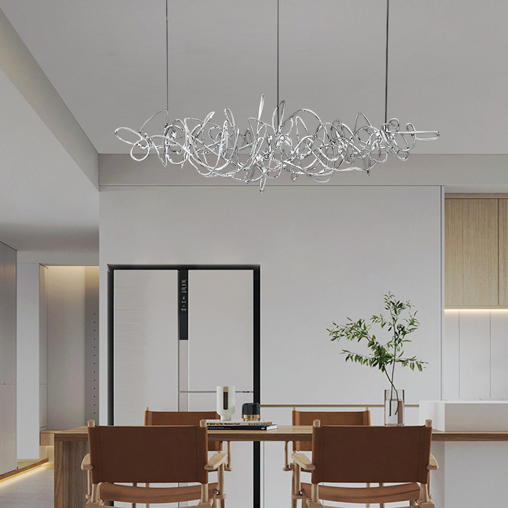 Irregular Creative Electroplate Hardware LED Postmodern Chandelier