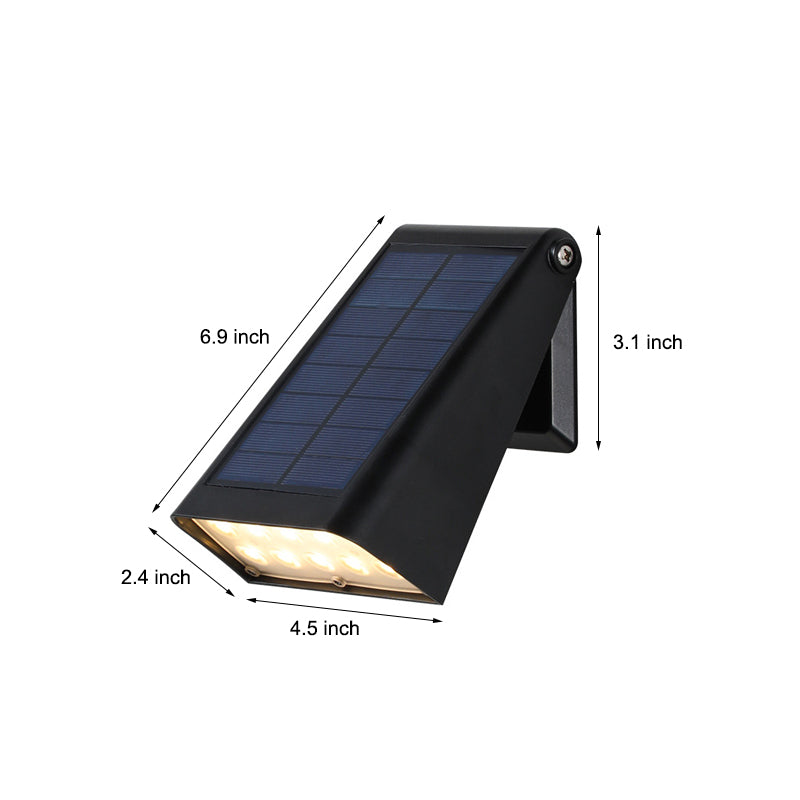 90° Adjustable Intelligent LED Waterproof Black Modern Solar Wall Lights